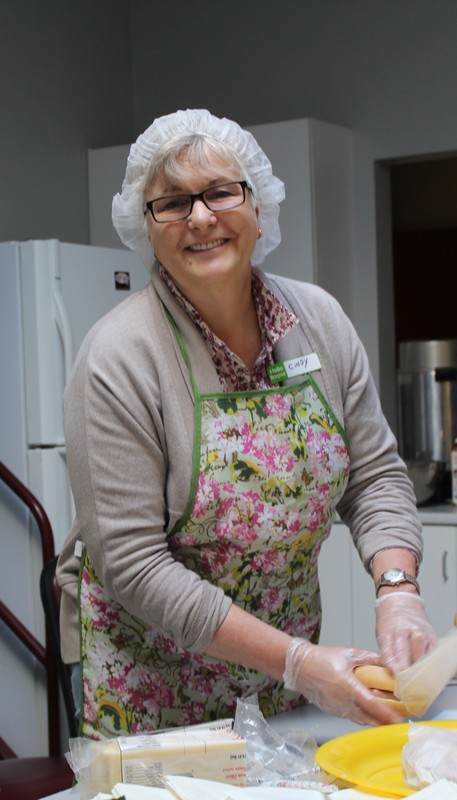 <b>Cindy Nicholas on kitchen duty</b>